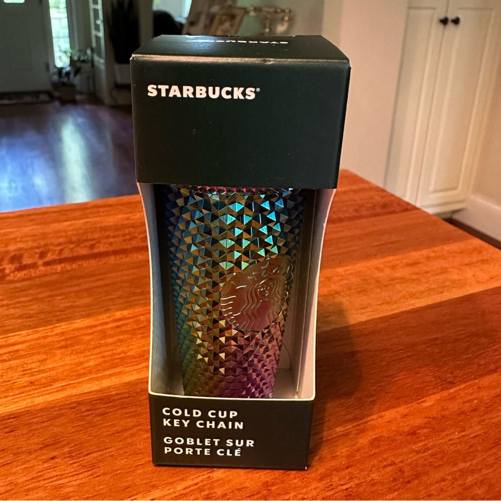 STARBUCKS HALLOWEEN 2023 MULTICOLOR OIL SLICK COLD CUP KEY CHAIN ORNAMENT